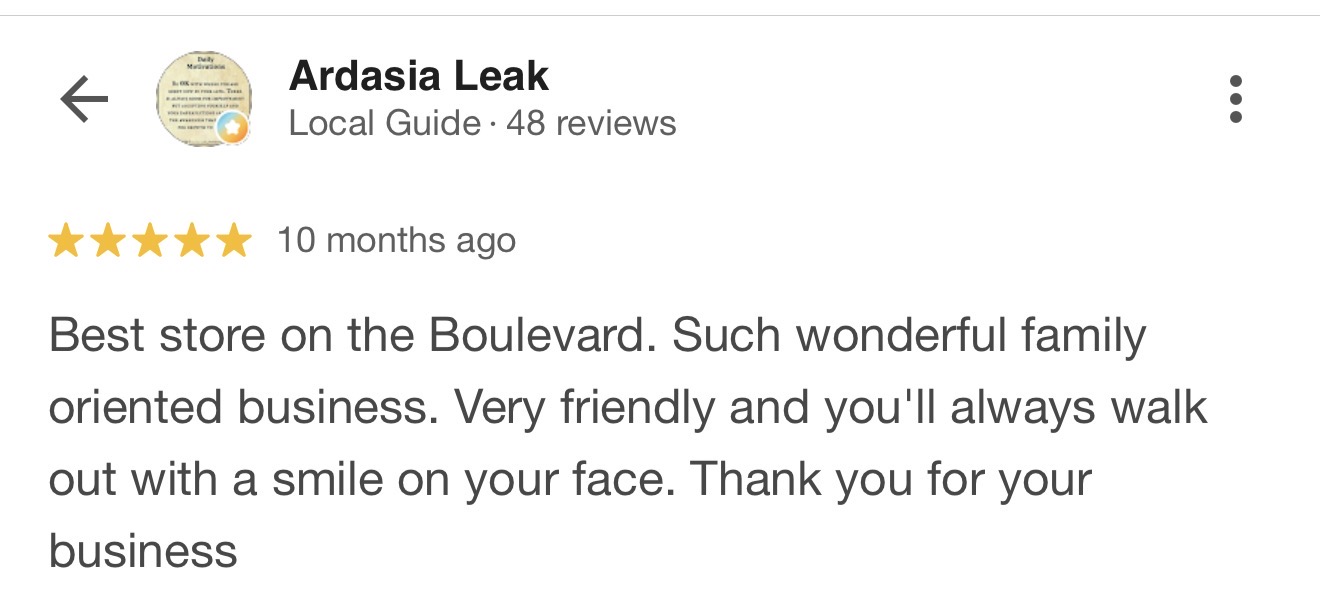 Google review screenshot