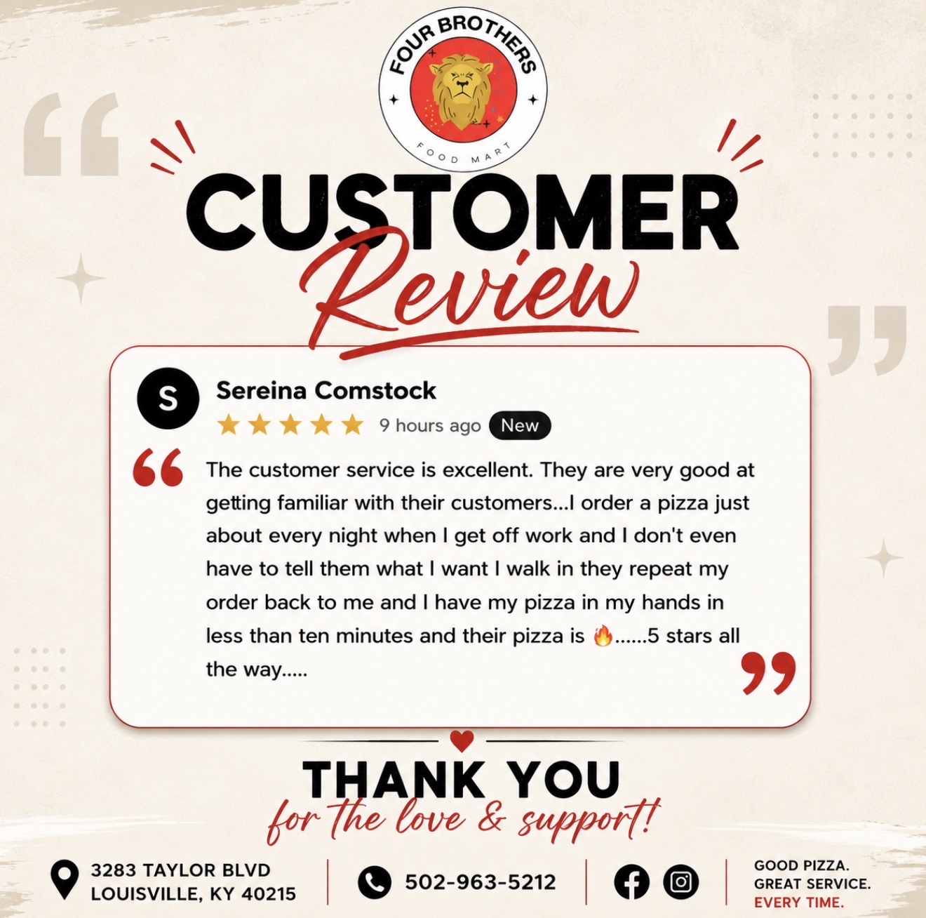 Customer review graphic